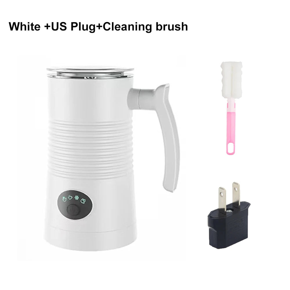 4-in-1 Electric Milk Frother – Hot & Cold Foam Maker for Coffee, Cappuccino & Latte