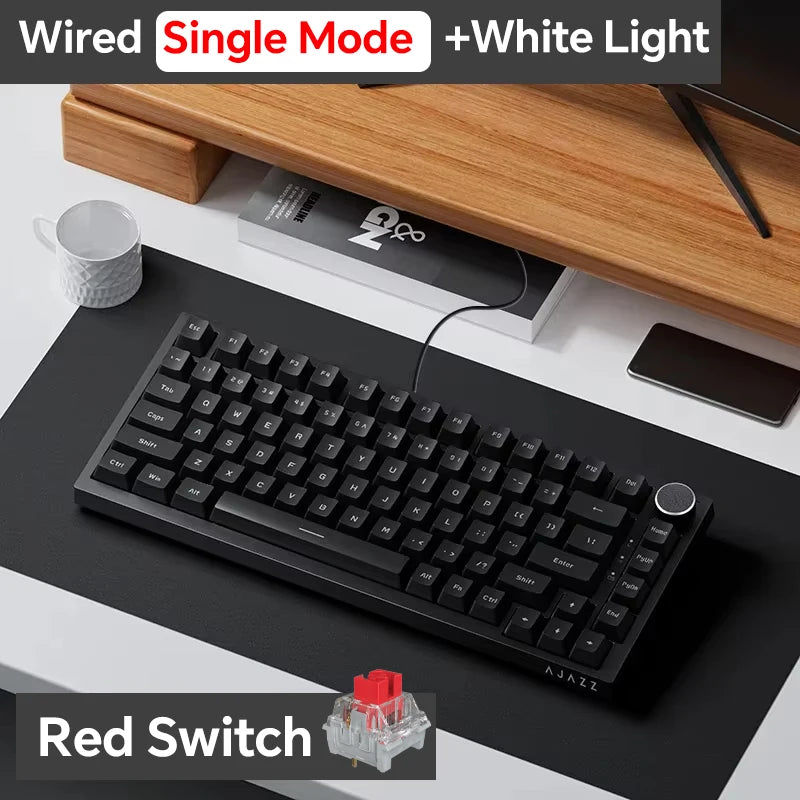 Ajazz AK820 Pro Mechanical Keyboard — Triple-Mode Wireless, Custom Gasket