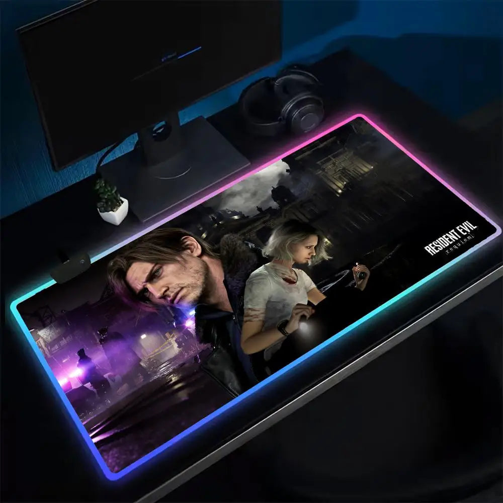 XXL RGB LED Gaming Mouse Pad – Backlit Desk Mat with Rubber Base | Anime Gaming Aesthetic