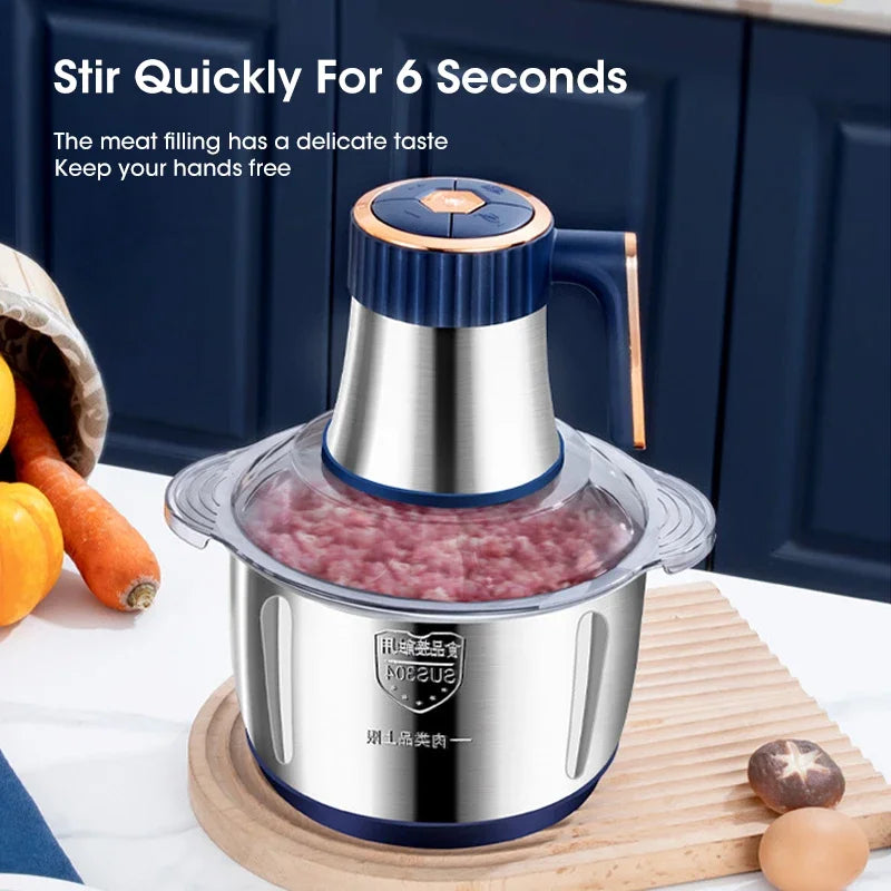 304 Stainless Steel 5L Electric Food Grinder Multifunctional Meat Mincer Vegetable Slicer Baby Food Processor