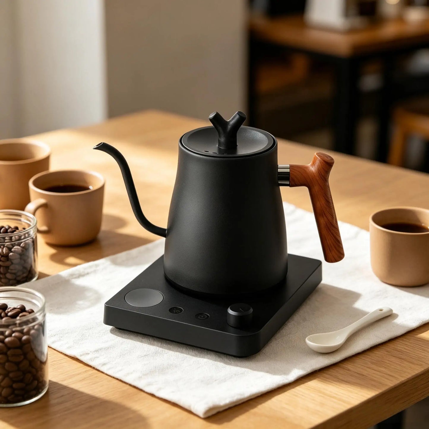 Smart Temperature Control Gooseneck Electric Kettle – 1L, 1000W, 304 Stainless Steel | Pour-Over Coffee & Tea