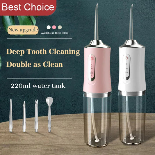 Portable Water Flosser — USB Rechargeable Oral Irrigator, 220ml Tank