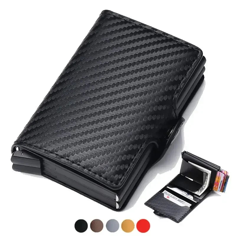 New Double Layer High Capacity Men ID Credit Bank Card Holder Wallet Anti Rfid Blocking Protected Magic Mini Small Money Wallets