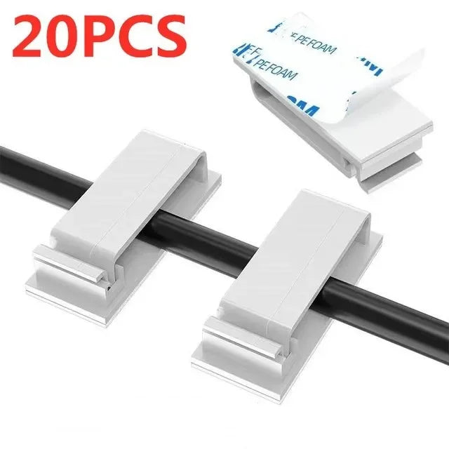 Self-Adhesive Cable Clips — Sleek Desk & Car Cord Management