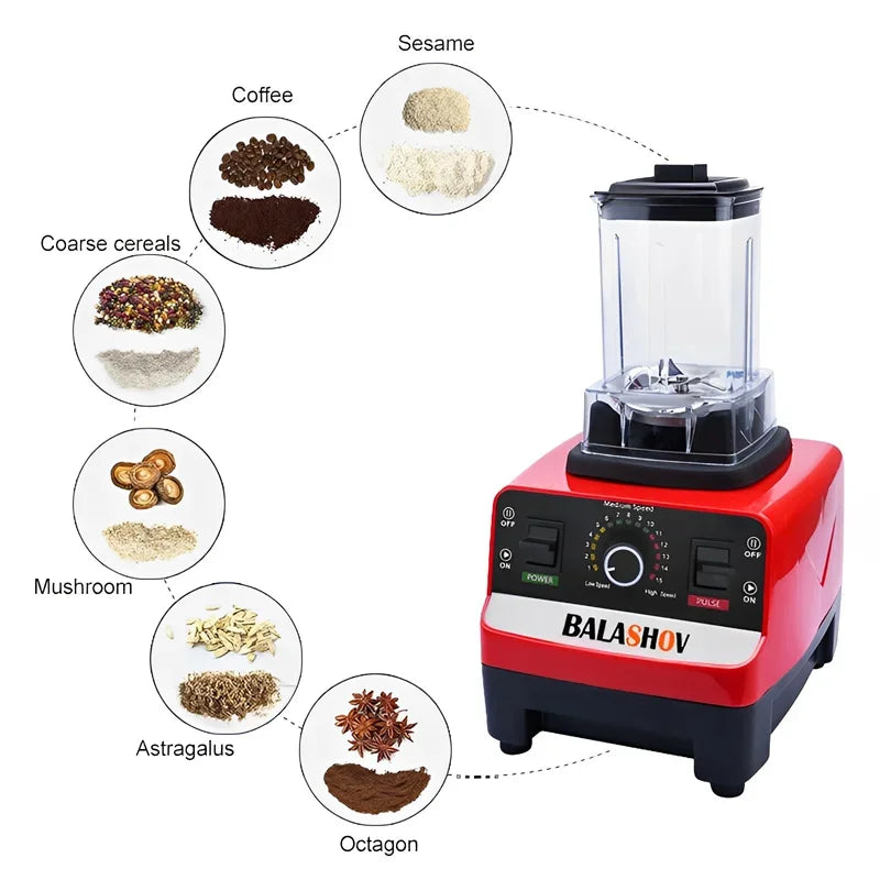 2000W Heavy-Duty Commercial Blender – High-Power Smoothie, Juice & Ice Crusher | Food Processor