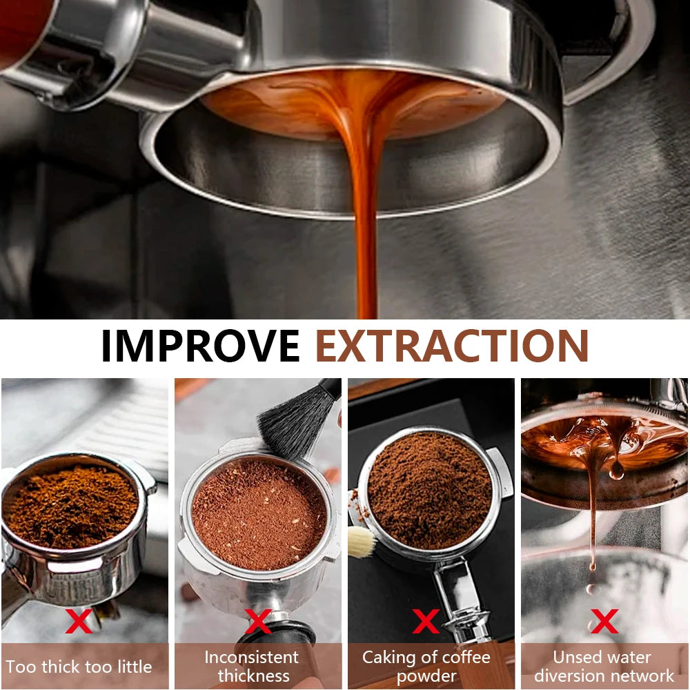 58mm Bottomless Portafilter – 3-Ear, Compatible with HiBREW H7, Breville Barista & More