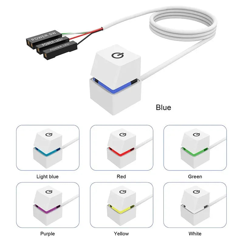 PC Power Switch Extension Cable — 1.8m LED Desktop Control