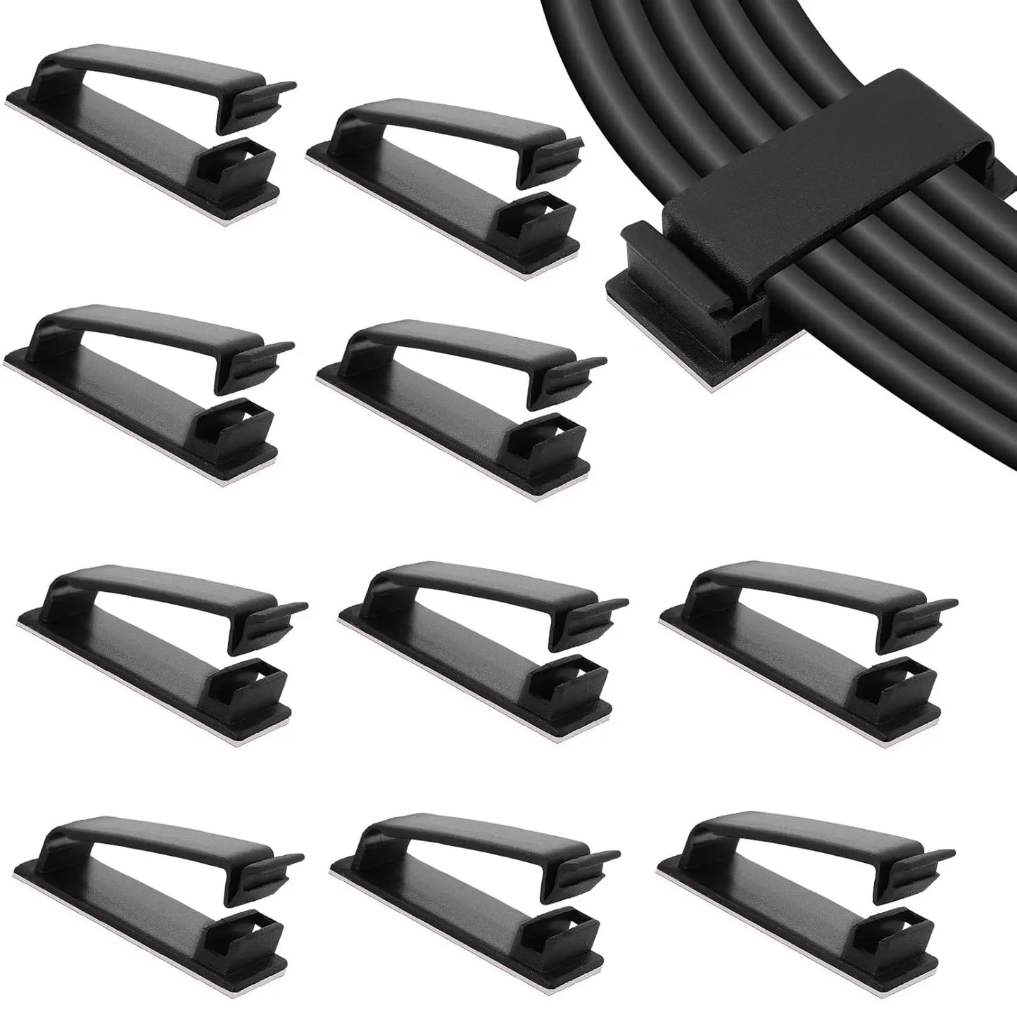 Self-Adhesive Cable Clips — Sleek Desk & Car Cord Management