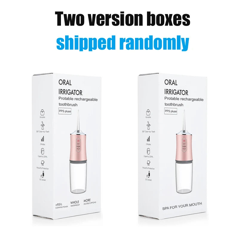Portable Water Flosser — USB Rechargeable Oral Irrigator, 220ml Tank