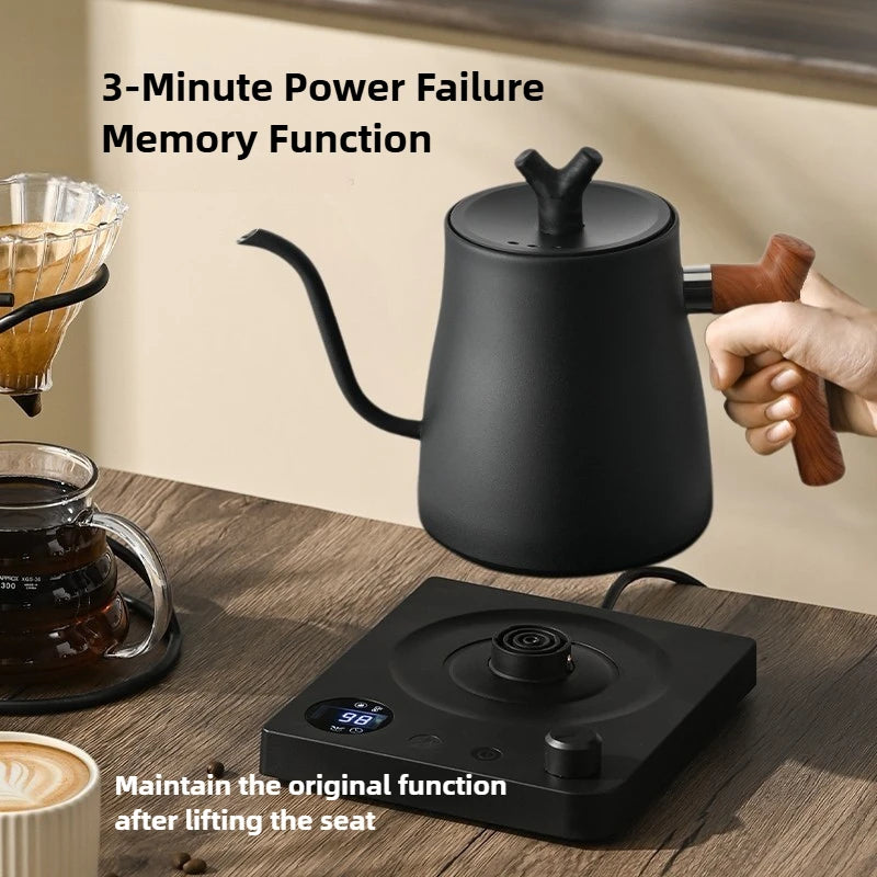 Smart Temperature Control Gooseneck Electric Kettle – 1L, 1000W, 304 Stainless Steel | Pour-Over Coffee & Tea