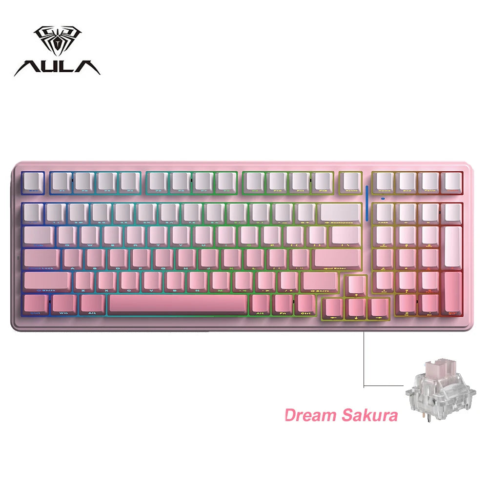 AULA F99 Wireless Mechanical Keyboard — Triple-Mode RGB Gasket