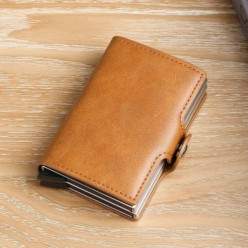 New Double Layer High Capacity Men ID Credit Bank Card Holder Wallet Anti Rfid Blocking Protected Magic Mini Small Money Wallets