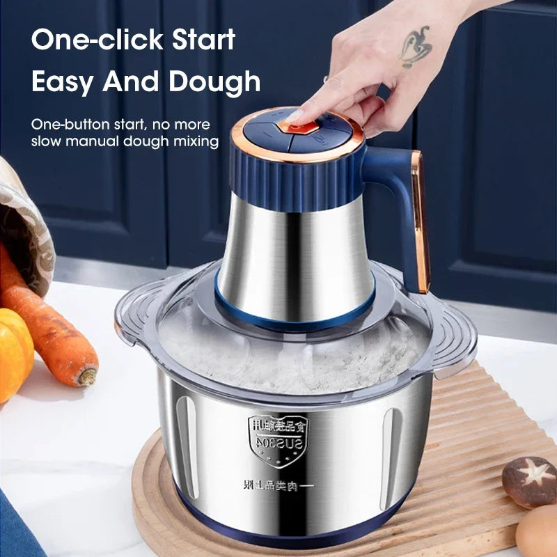 304 Stainless Steel 5L Electric Food Grinder Multifunctional Meat Mincer Vegetable Slicer Baby Food Processor