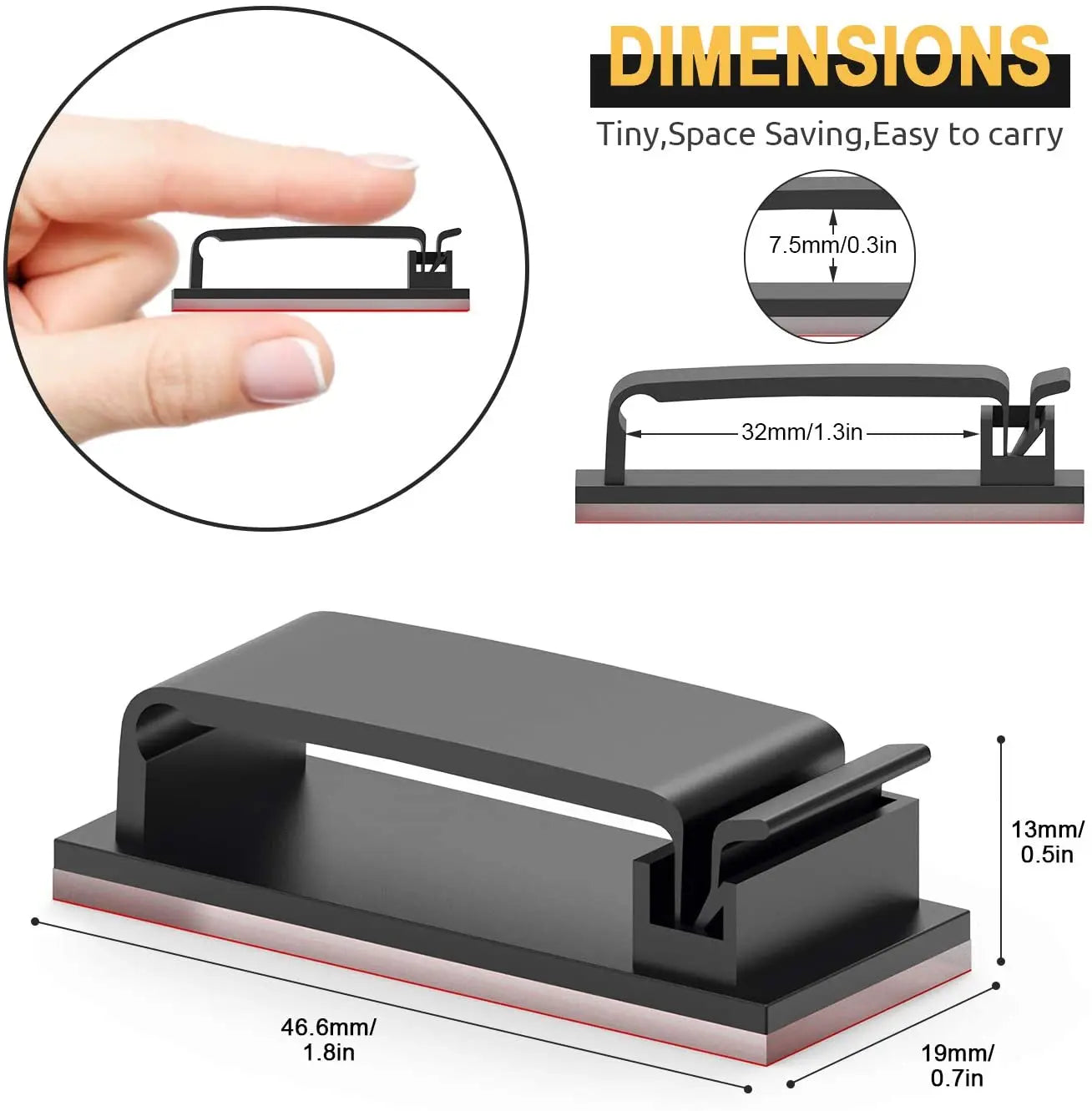 Self-Adhesive Cable Clips — Sleek Desk & Car Cord Management