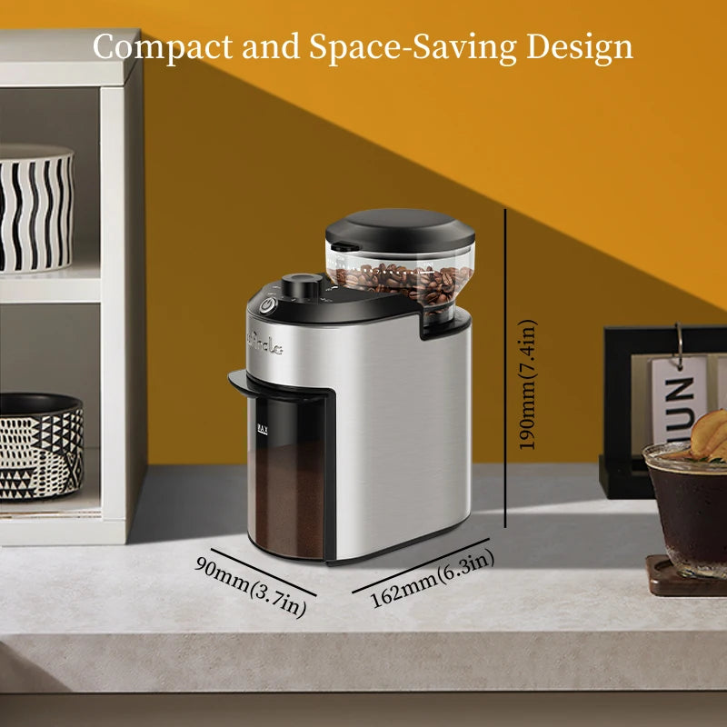 200W Burr Coffee Grinder — 28 Precision Settings, Stainless Steel