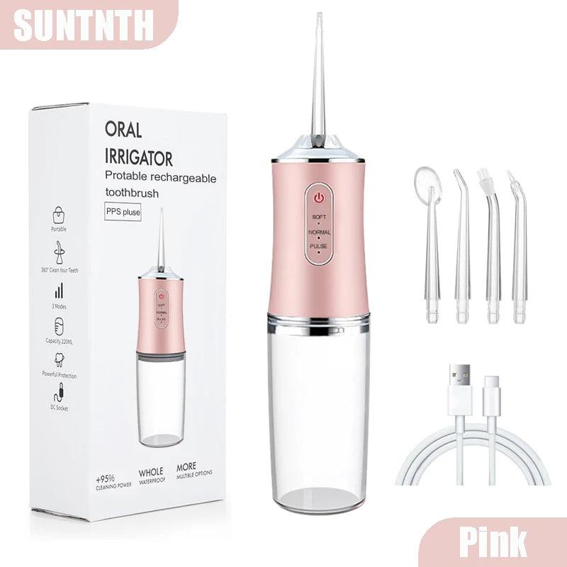 Portable Water Flosser — USB Rechargeable Oral Irrigator, 220ml Tank