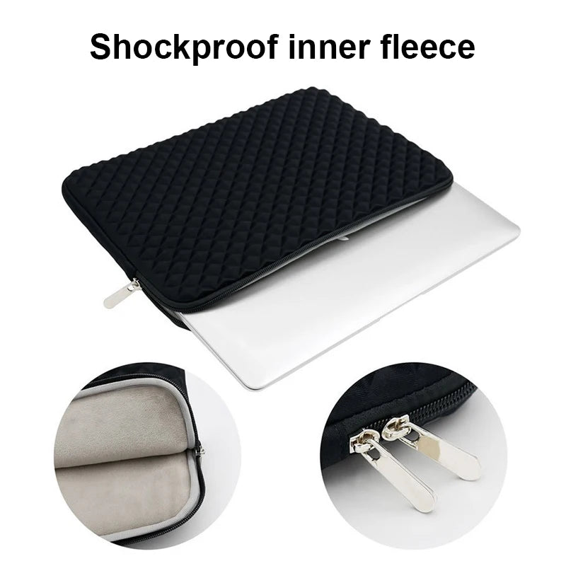 Waterproof Shockproof Laptop Sleeve Bag – 11" to 15.6", Compatible with MacBook Air & Pro | Black