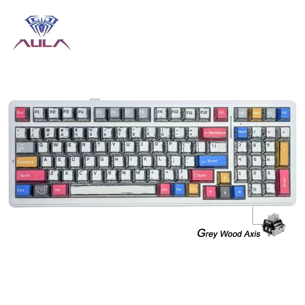 AULA F99 Wireless Mechanical Keyboard — Triple-Mode RGB Gasket