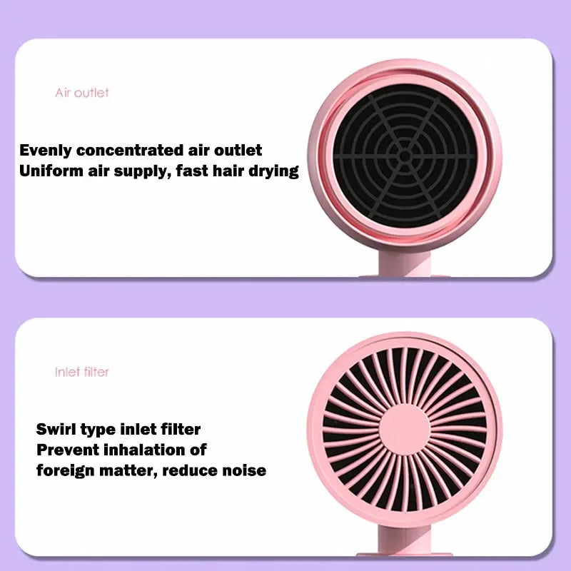 Mini Folding Travel Hair Dryer 750W — Anion Care with Carry Bag