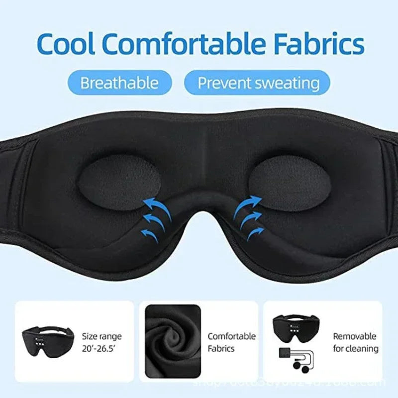 3D Sleep Eye Mask with Bluetooth 5.0 Headphones – Wireless Music & Travel Sleep Mask with HD Speakers
