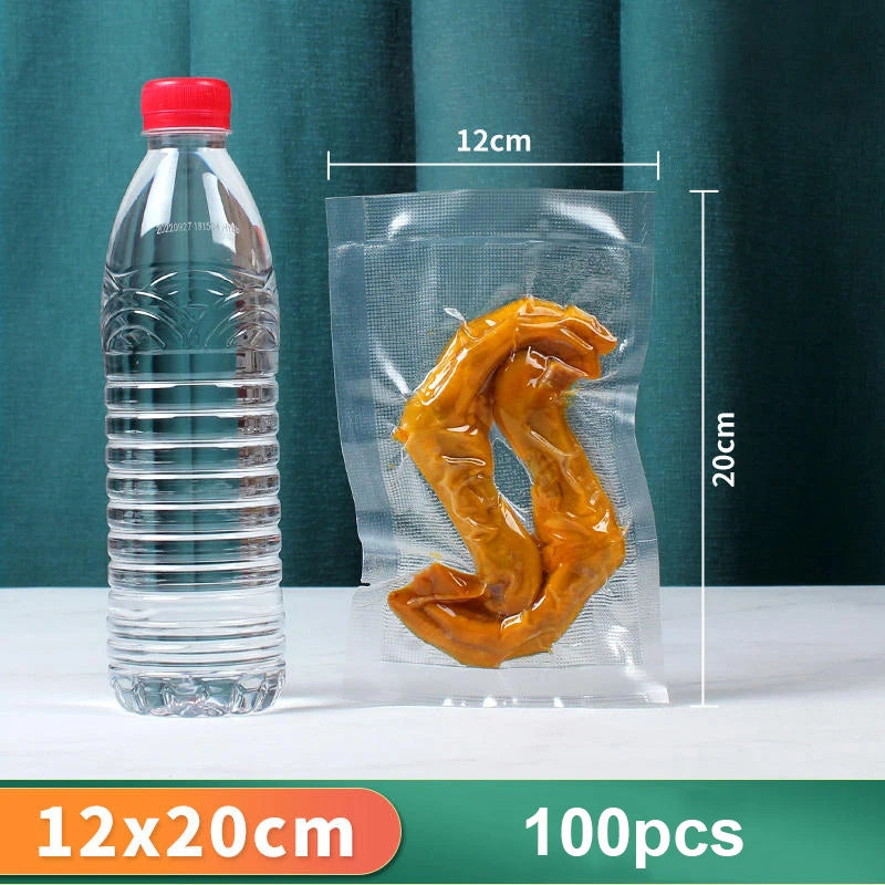 100-Pack Vacuum Food Storage Bags — 5 Sizes, Lasting Freshness