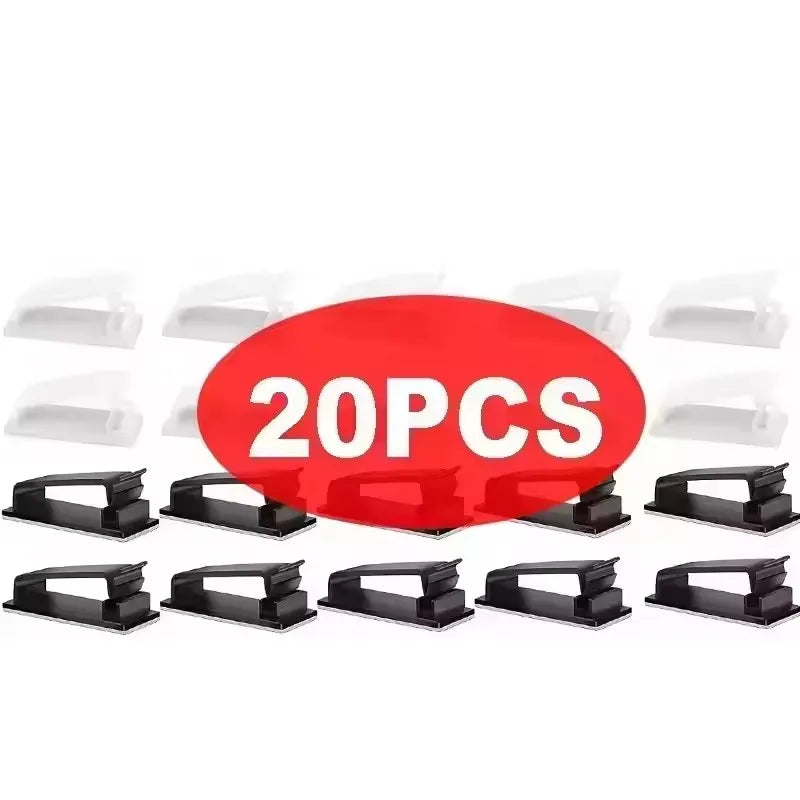 Self-Adhesive Cable Clips — Sleek Desk & Car Cord Management