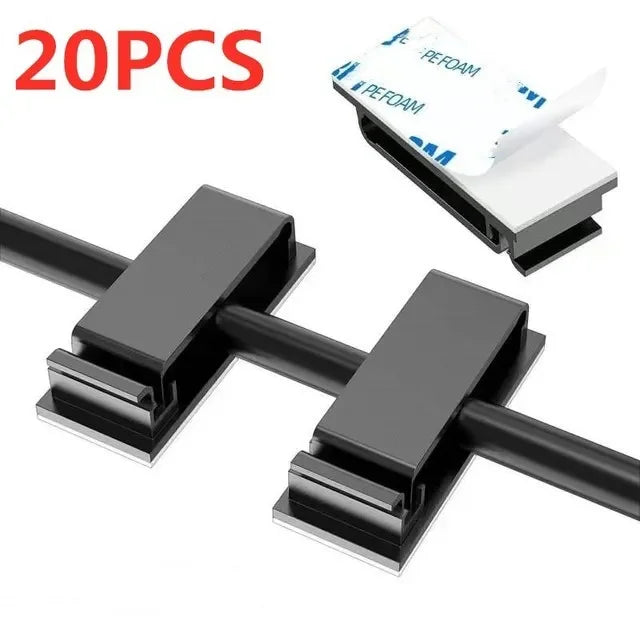 Self-Adhesive Cable Clips — Sleek Desk & Car Cord Management