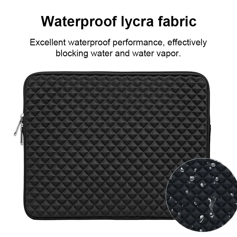 Waterproof Shockproof Laptop Sleeve Bag – 11" to 15.6", Compatible with MacBook Air & Pro | Black