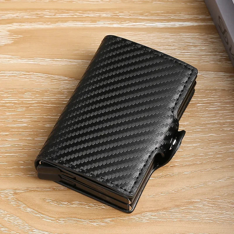 New Double Layer High Capacity Men ID Credit Bank Card Holder Wallet Anti Rfid Blocking Protected Magic Mini Small Money Wallets