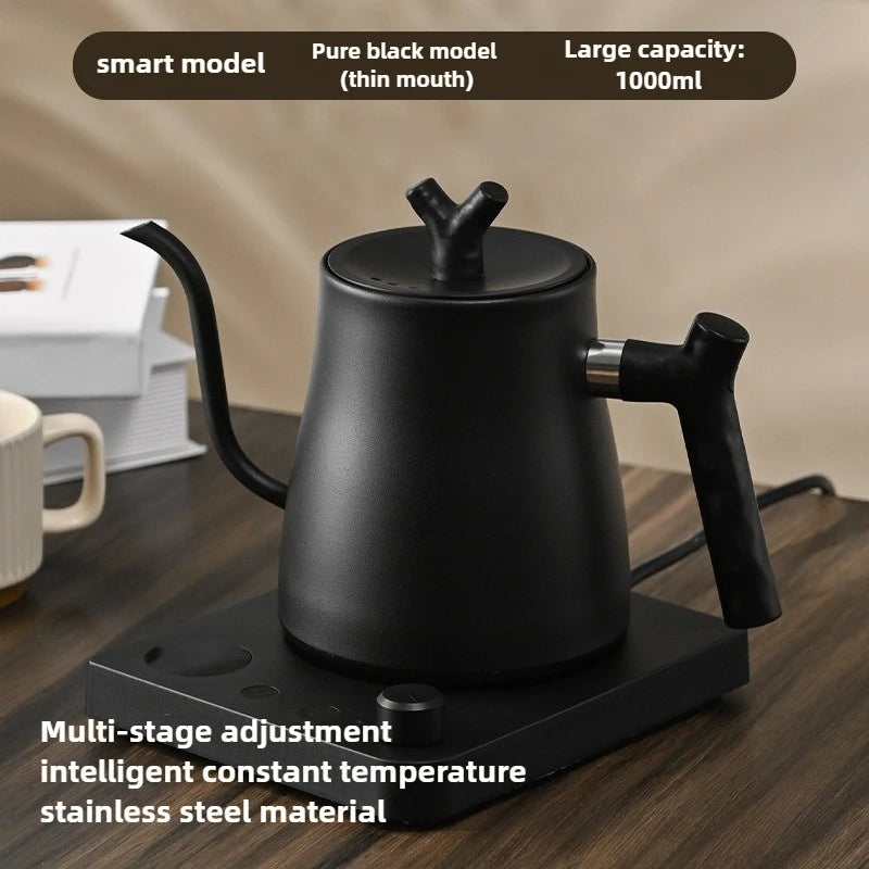 Smart Temperature Control Gooseneck Electric Kettle – 1L, 1000W, 304 Stainless Steel | Pour-Over Coffee & Tea