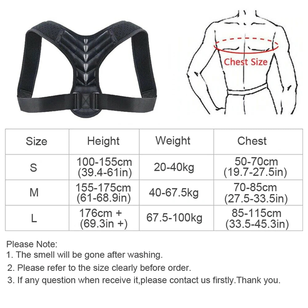 Adjustable Back Brace & Posture Corrector – Upper Back & Shoulder Support for Men & Women