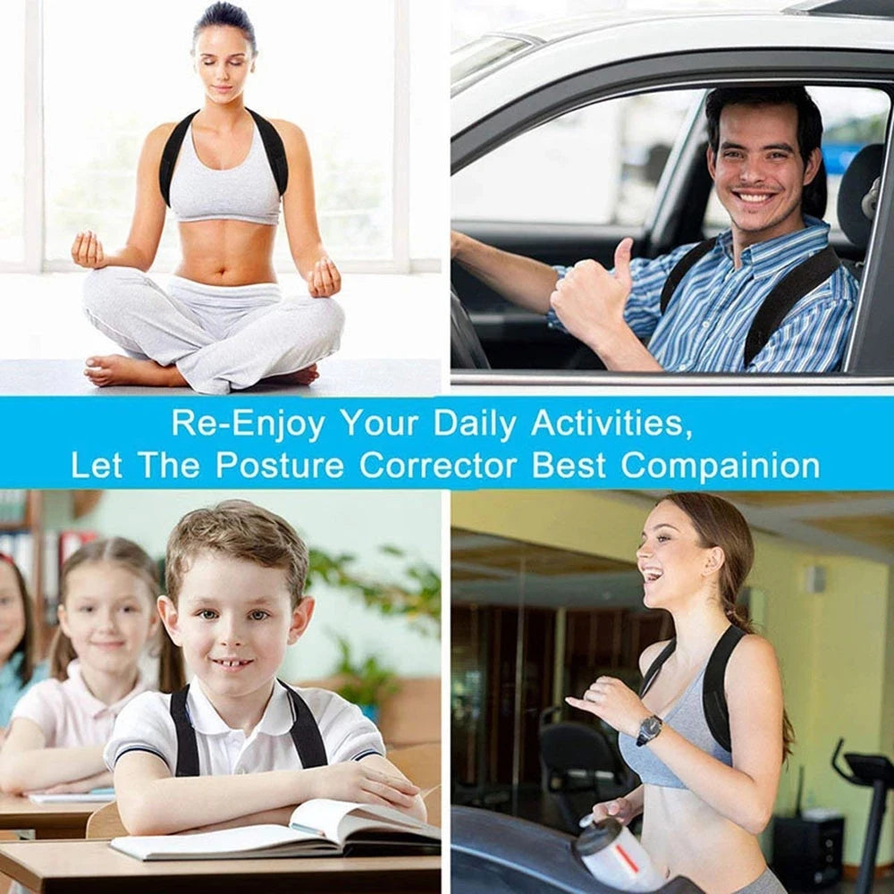 Adjustable Back Brace & Posture Corrector – Upper Back & Shoulder Support for Men & Women