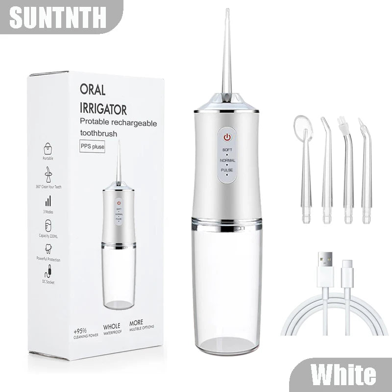 Portable Water Flosser — USB Rechargeable Oral Irrigator, 220ml Tank