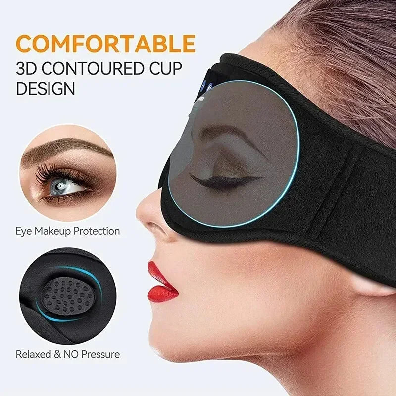 3D Sleep Eye Mask with Bluetooth 5.0 Headphones – Wireless Music & Travel Sleep Mask with HD Speakers