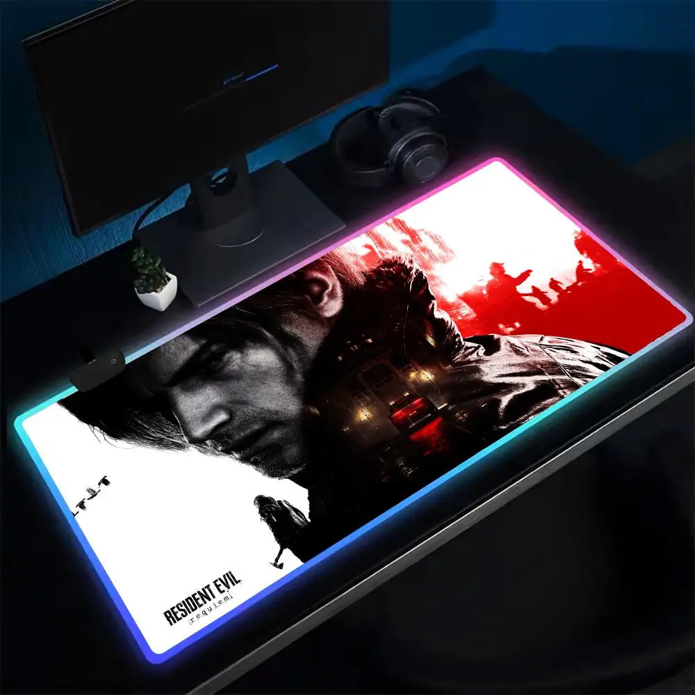 XXL RGB LED Gaming Mouse Pad – Backlit Desk Mat with Rubber Base | Anime Gaming Aesthetic