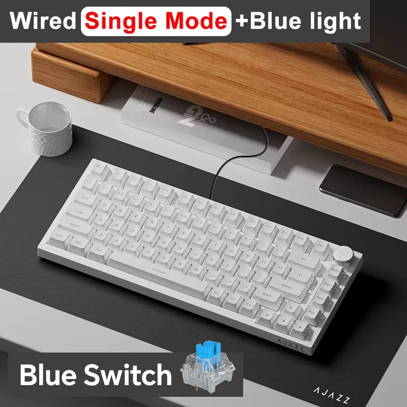 Ajazz AK820 Pro Mechanical Keyboard — Triple-Mode Wireless, Custom Gasket