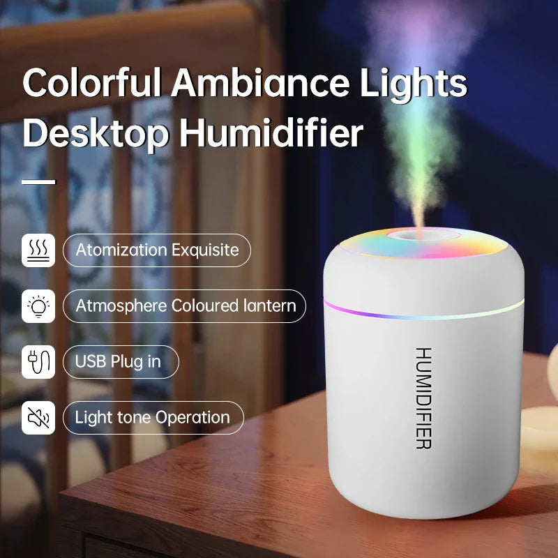 Car Mini Air Humidifier & Aroma Diffuser – 180ml USB Essential Oil Mist Maker with LED Light