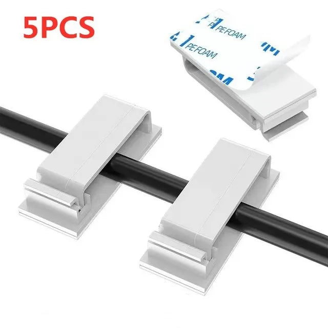 Self-Adhesive Cable Clips — Sleek Desk & Car Cord Management