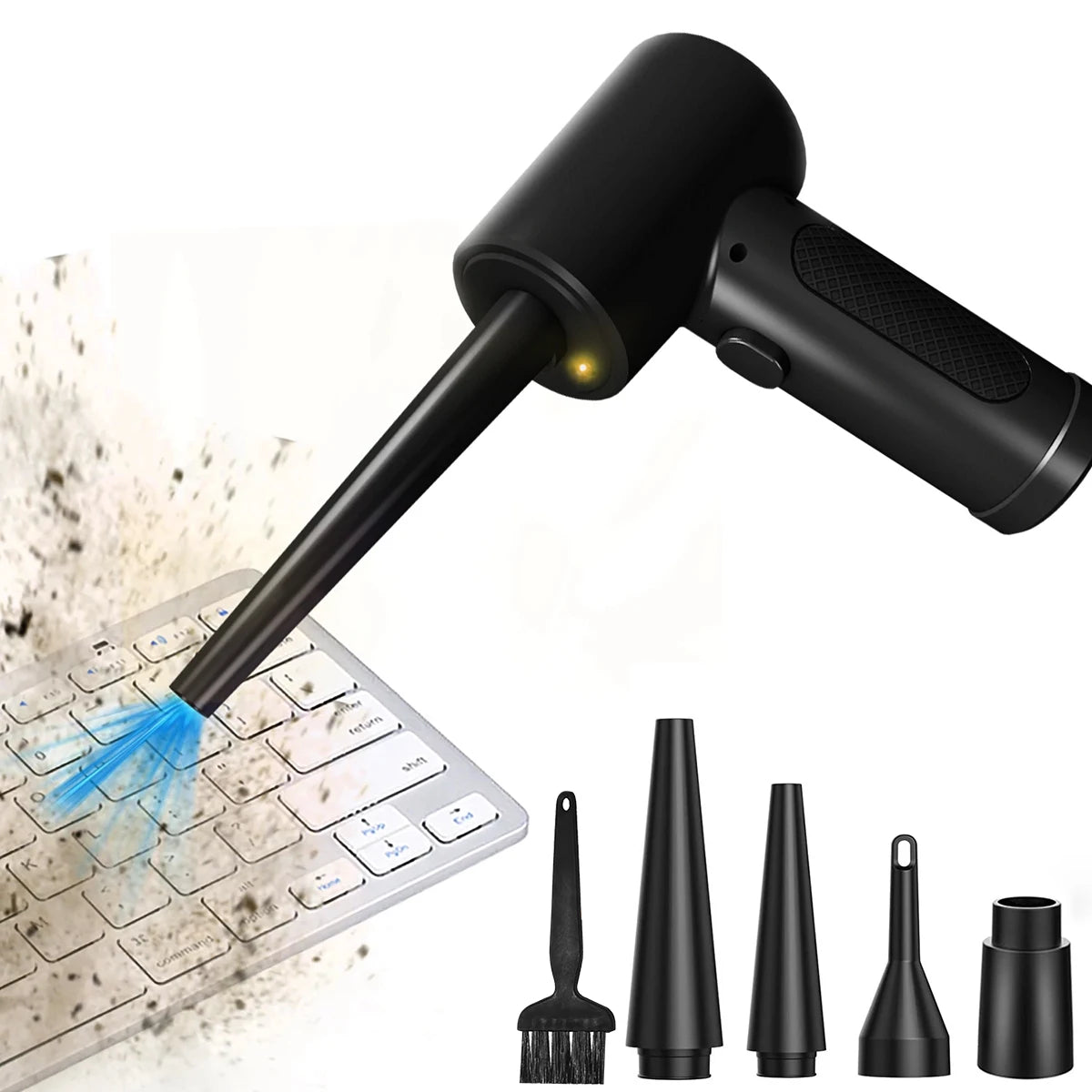 Electric Compressed Air Duster – 51000 RPM, USB Rechargeable Cordless PC & Keyboard Cleaner | Wireless Air Blower