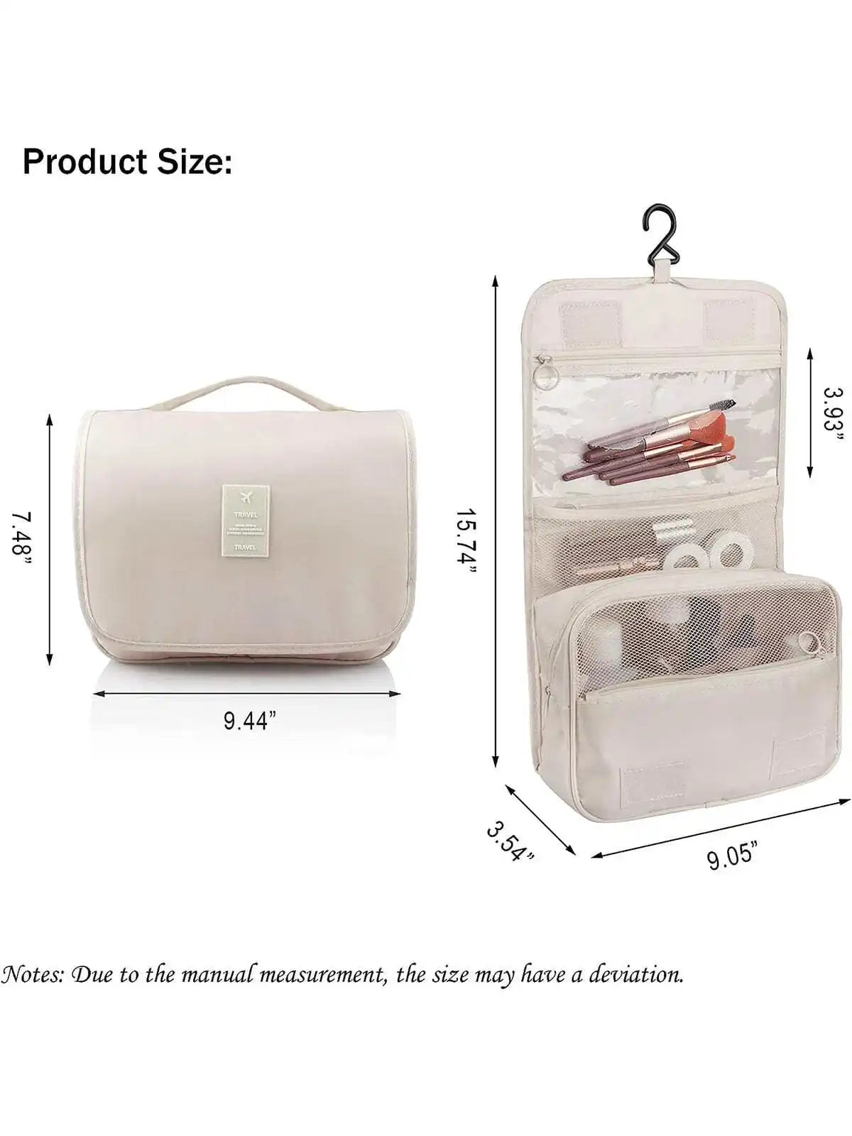 Travel Makeup Bag Waterproof Toiletries Organizer High Quality Women Neceser Bathroom Hook Wash Pouch Hook Makeup Storage Bag