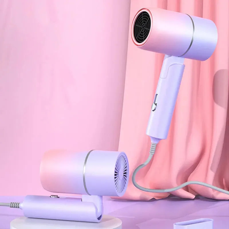 Mini Folding Travel Hair Dryer 750W — Anion Care with Carry Bag