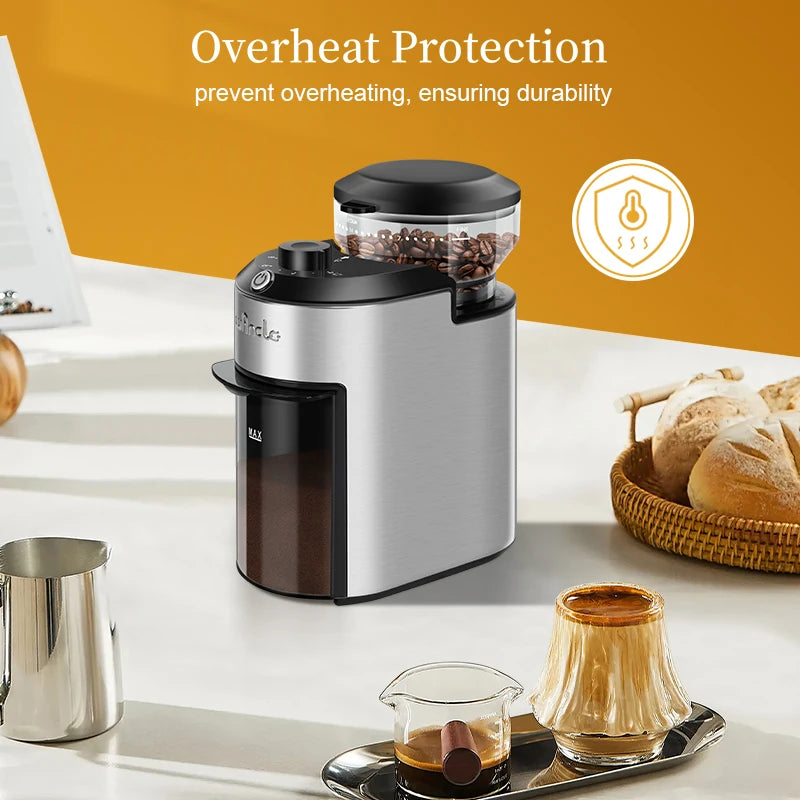 200W Burr Coffee Grinder — 28 Precision Settings, Stainless Steel
