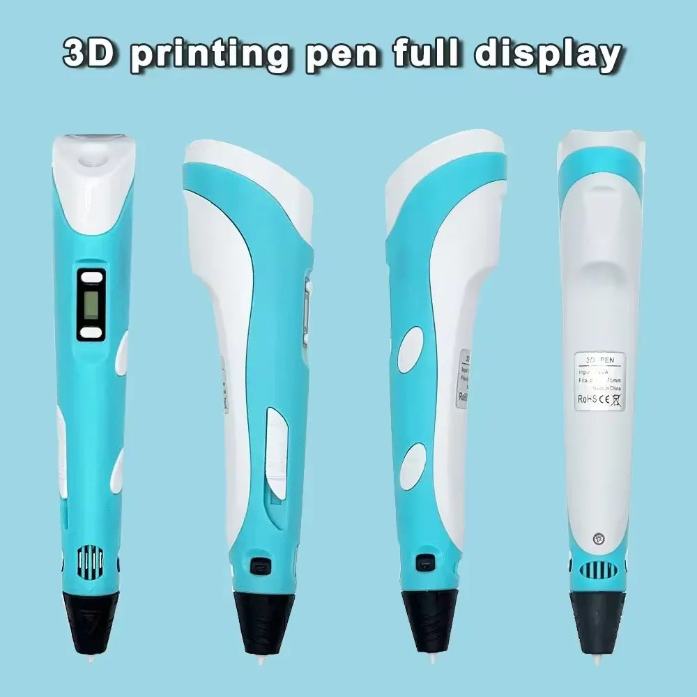 Electronic 3D Printing Pen with 9M PLA Filament – Intelligent Graffiti Tool | Kids & Adults Gift