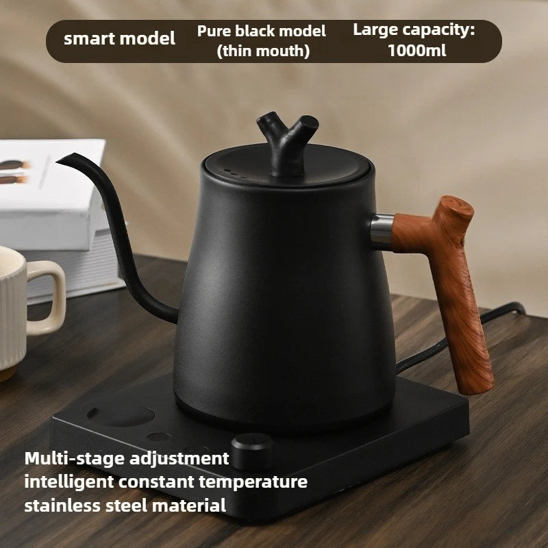 Smart Temperature Control Gooseneck Electric Kettle – 1L, 1000W, 304 Stainless Steel | Pour-Over Coffee & Tea