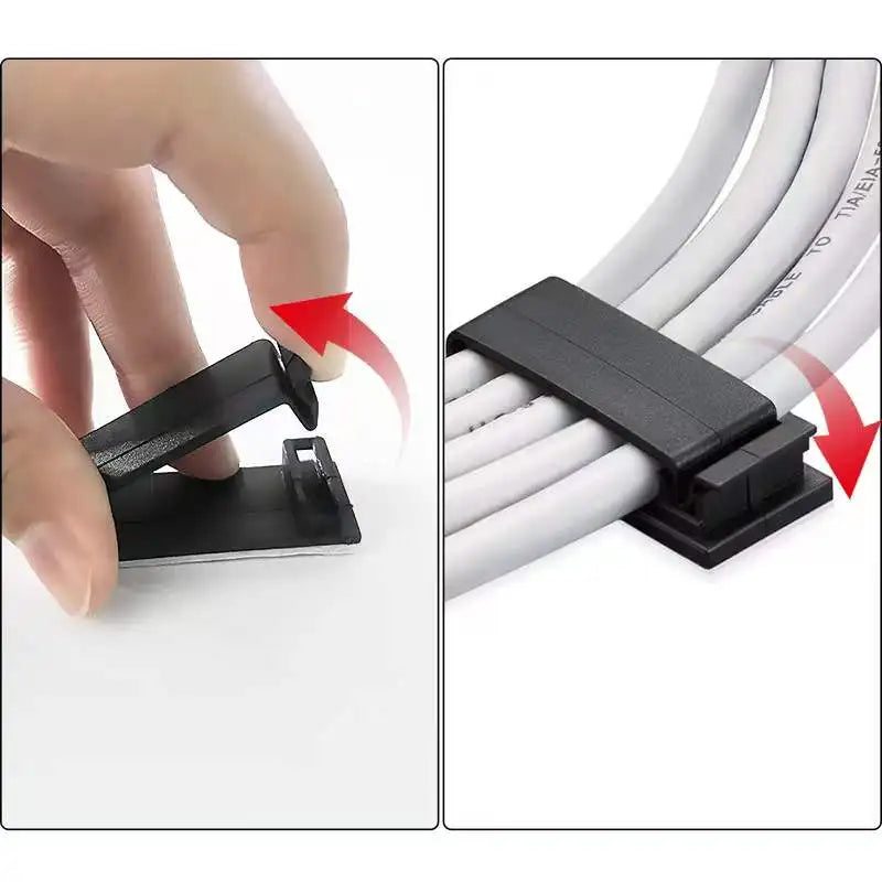 Self-Adhesive Cable Clips — Sleek Desk & Car Cord Management