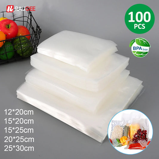 100-Pack Vacuum Food Storage Bags — 5 Sizes, Lasting Freshness