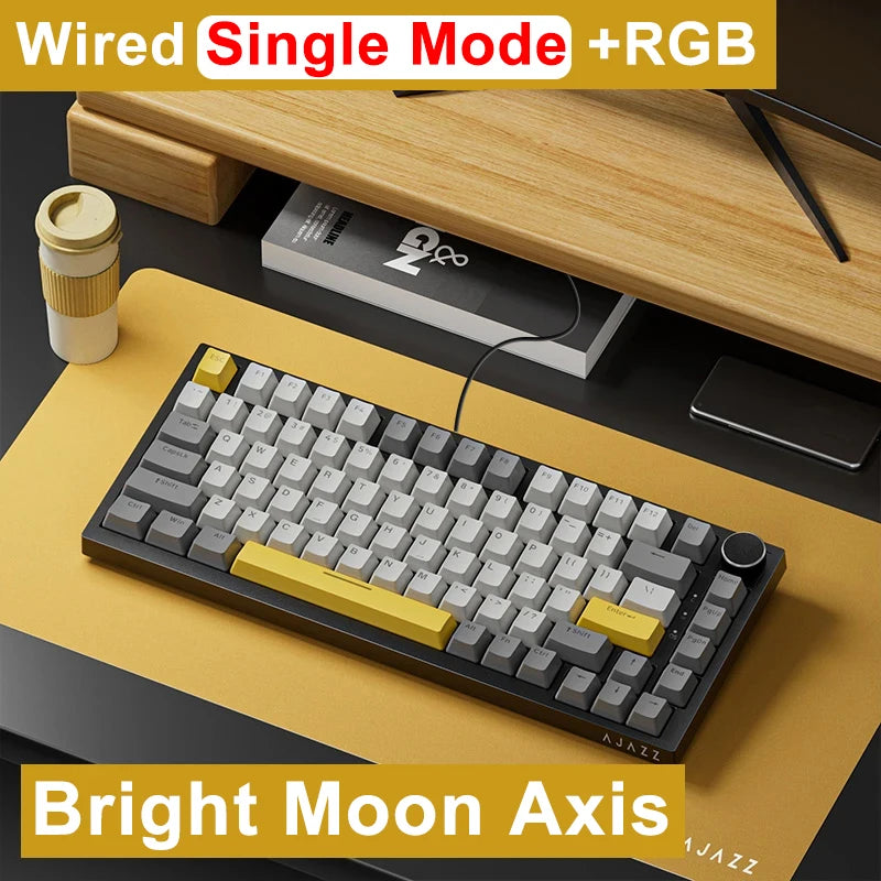 Ajazz AK820 Pro Mechanical Keyboard — Triple-Mode Wireless, Custom Gasket