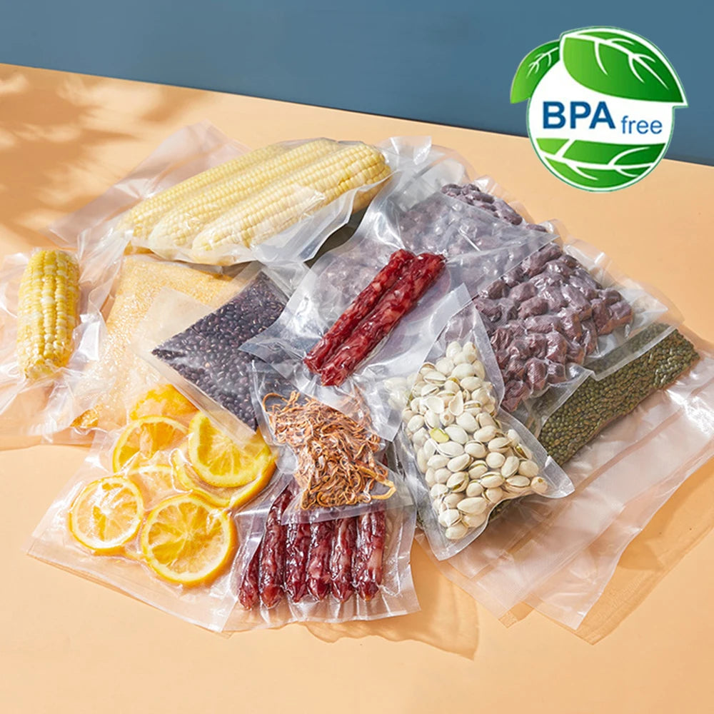 100-Pack Vacuum Food Storage Bags — 5 Sizes, Lasting Freshness