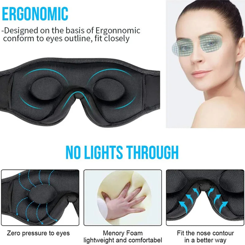 3D Sleep Eye Mask with Bluetooth 5.0 Headphones – Wireless Music & Travel Sleep Mask with HD Speakers
