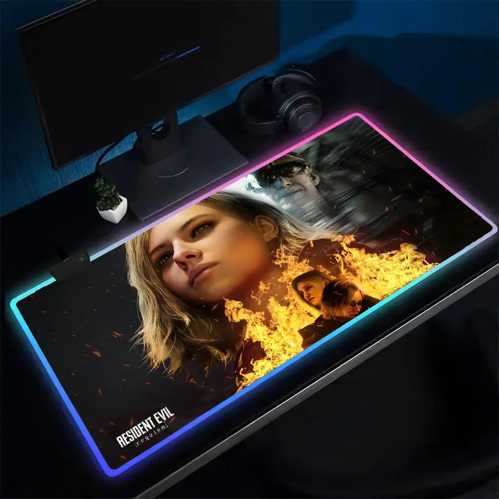 XXL RGB LED Gaming Mouse Pad – Backlit Desk Mat with Rubber Base | Anime Gaming Aesthetic
